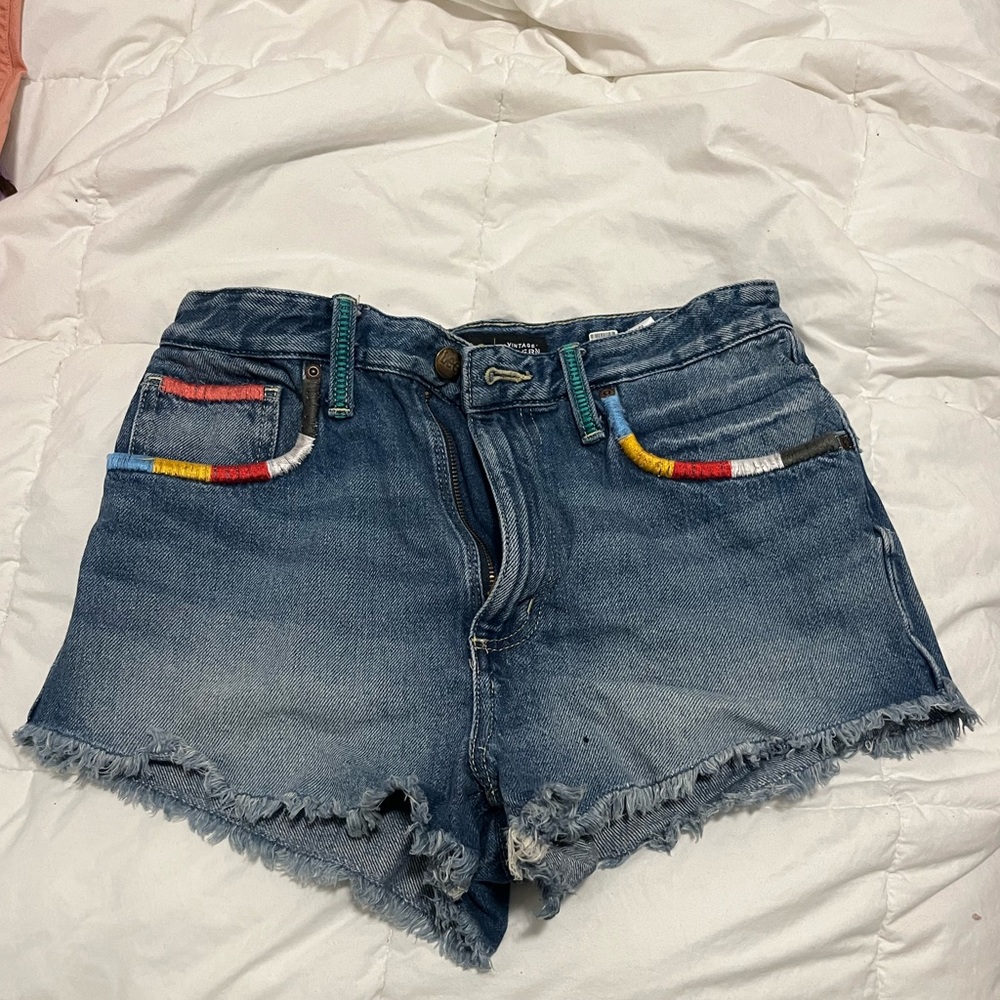 Lee High Rise Cut Off Denim Shorts